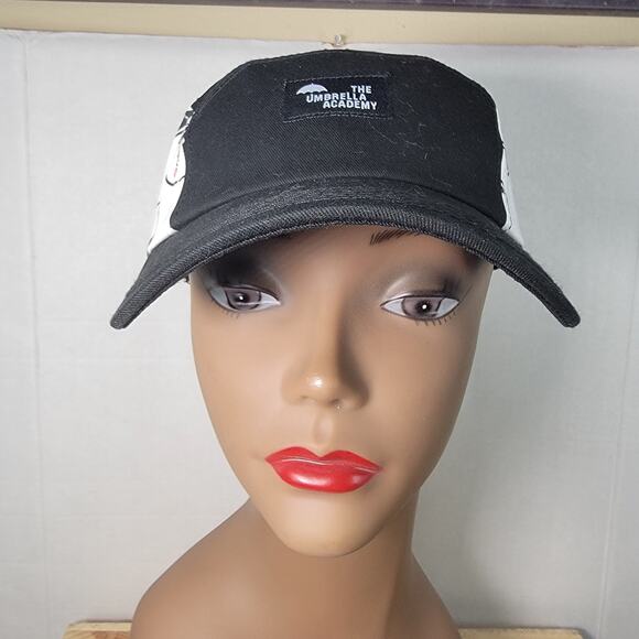 The Umbrella Academy B&W Adjustable Ball Cap "UT Malum Pluvia" - OSFM NWOT - Picture 2 of 8